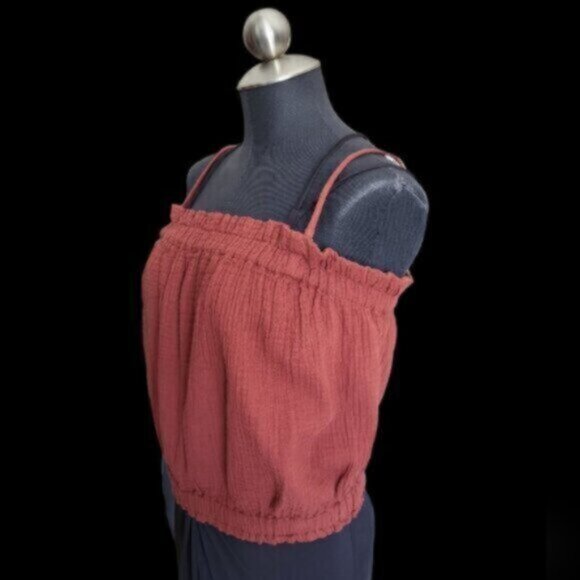Anthropologie April Gauzy Tank Crimson Sz XL - Picture 7 of 12